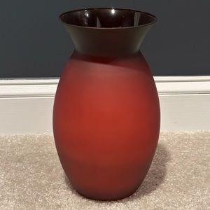 Red glass vase